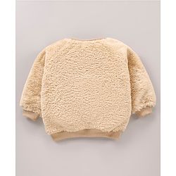 Babyhug Knit Full Sleeves Sweatshirt Puppy Face Design - Brown