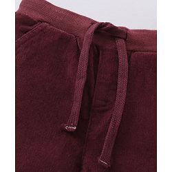 Babyhug Full Length Solid Corduroy Pants - Maroon