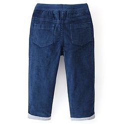 Babyhug Cotton Full Length Corduroy Pants Solid Colour - Royal Blue