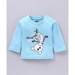Babyhug Full Sleeves T-shirt Olaf Print - Light Blue