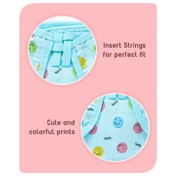 Babyhug Muslin Cotton Dyed Printed Cloth Nappies Extra Small Set of 5 - Multicolour