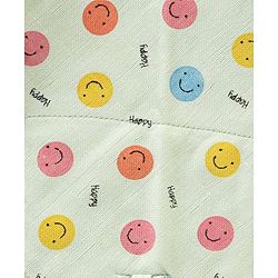 Babyhug Muslin Cloth Nappy Smiley Print Large Set Of 5 - Multicolor