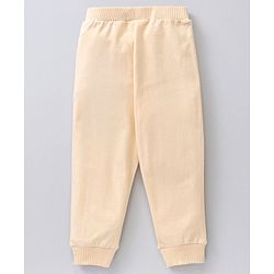 Babyhug Cotton Full Length Lounge Pants Text Print - Cream