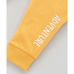 Babyhug Cotton Knit Full Length Joggers Pant Text Print - Yellow