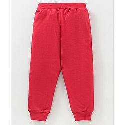 Babyhug Cotton Knit Full Length Joggers Pant Text Print Pack of 2 - Navy Red