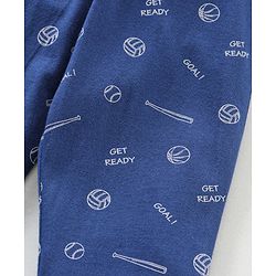 Babyhug Cotton Knit Full Length Joggers Pant Text Print Pack of 2 - Navy Red
