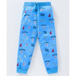 Babyhug Cotton Full Length Lounge Pants Text Print Pack of 2 - Navy Blue