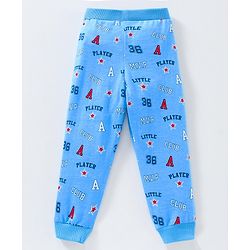 Babyhug Cotton Full Length Lounge Pants Text Print Pack of 2 - Navy Blue