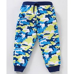 Babyhug Cotton Knit Full Length Solid &   Camouflage Printed Lounge Pants Pack Of 3 - Multicolour