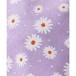 Babyhug 100% Cotton Cap Mittens & Booties Purple - Circumference 35 cm
