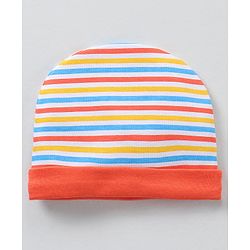 Babyhug 100% Cotton Cap Mittens & Booties Multicolour - Circumference 32 cm