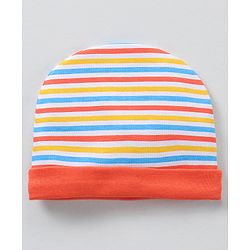 Babyhug 100% Cotton Cap Mittens & Booties Multicolour - Circumference 32 cm