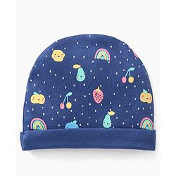 Babyhug 100% Cotton Cap Mittens & Booties Set Fruits Print - Diameter 11 cm