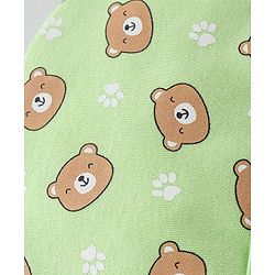 Babyhug 100% Cotton Cap Mittens & Booties Green - Circumference 39 cm