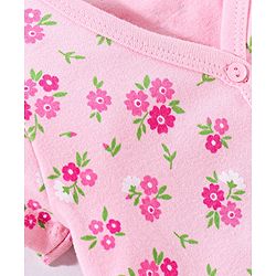 Babyhug 100% Cotton Short Sleeves Vest Floral Print - Pink