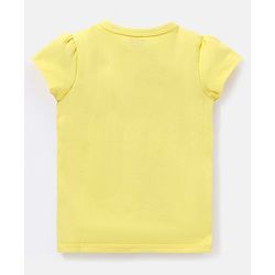 Babyhug 100% Cotton Knit Short Sleeves Vest Floral Print - Yellow