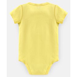 Babyhug 100% Cotton Half Sleeves Onesie Floral Print - Yellow