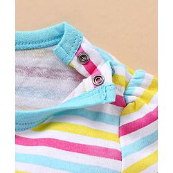 Babyhug 100% Cotton Knit Half Sleeves Onesie Striped - Multicolour