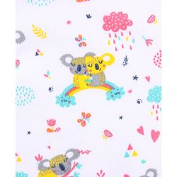 Babyhug Cotton Snap Buttons Closure Bear Print Pack of 2 - Blue & White
