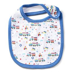 Babyhug Cotton Snap Buttons Closure Bear Print Pack of 2 - Blue & White