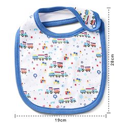 Babyhug Cotton Snap Buttons Closure Bear Print Pack of 2 - Blue & White