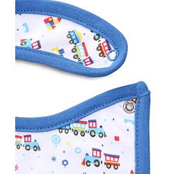 Babyhug Cotton Snap Buttons Closure Bear Print Pack of 2 - Blue & White