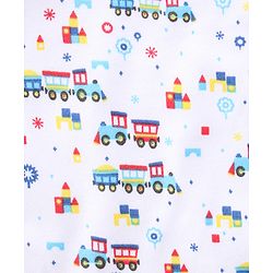 Babyhug Cotton Snap Buttons Closure Bear Print Pack of 2 - Blue & White