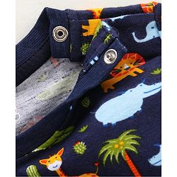 Babyhug Full Sleeves Night Suit Animal Print - Multicolor