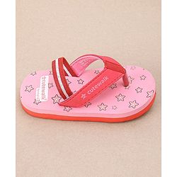 Cute Walk by Babyhug Flip Flops Star Print - Pink