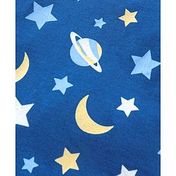 Babyhug Full Sleeves Cotton Night Suit Moon & Stars Print- Navy Blue