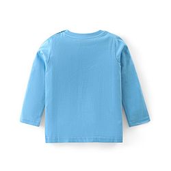 Babyhug Cotton Knit Full Sleeves Bear Printed Night Suit -  Blue