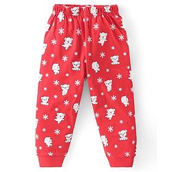 Babyhug Cotton Knit Full Sleeves Bear Printed Night Suit -  Blue