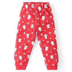 Babyhug Cotton Knit Full Sleeves Bear Printed Night Suit -  Blue