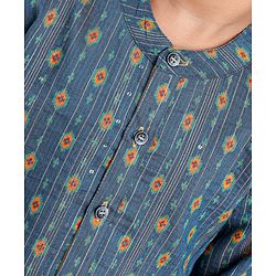 Babyhug Full Sleeves Embroidered Kurta and Dhoti Set - Blue & Yellow