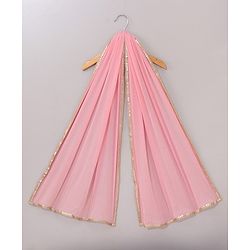 Babyhug Sleeveless Choli & Lehenga Set with Dupatta Floral Embroidered - Peach