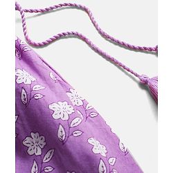 Babyhug Singlet Sleeves Ethnic Dress Floral Print - Lavender