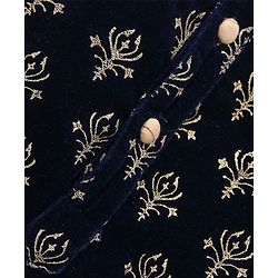 Babyhug Full Sleeves Embroidered Kurta and Pyjama Set - Navy & Cream