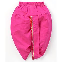 Babyhug 100% Cotton Full Sleeves Kurta & Dhoti Set Bandhani Print- Fuschia