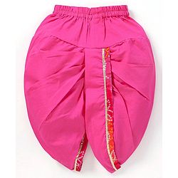 Babyhug 100% Cotton Full Sleeves Kurta & Dhoti Set Bandhani Print- Fuschia