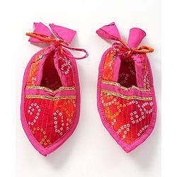 Babyhug 100% Cotton Full Sleeves Kurta & Dhoti Set Bandhani Print- Fuschia