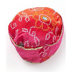 Babyhug 100% Cotton Full Sleeves Kurta & Dhoti Set Bandhani Print- Fuschia
