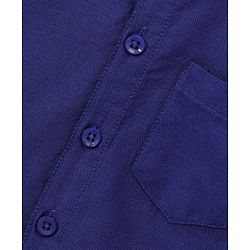 Babyhug Half Sleeves Shirt & Mundu Set Solid Colour- Royal Blue