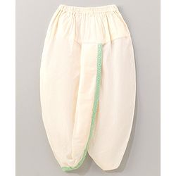Babyhug Full Sleeves Kurta And Dhoti Thread Embroidery - Green & White