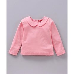 Babyhug Full Sleeves T-shirt and Dungaree Set Floral Print - Pink Off White