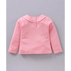 Babyhug Full Sleeves T-shirt and Dungaree Set Floral Print - Pink Off White