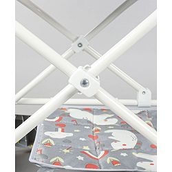 Babyhug Unicorn Foldable Baby Walker Cum Rocker With Parent Push Handle & Sun Shade - Grey