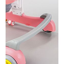 Babyhug Zest Musical Baby Walker With Adjustable Height  Toy Bar & Anti Fall Protection- Pink & White