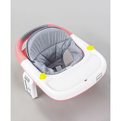 Babyhug Zest Musical Baby Walker With Adjustable Height  Toy Bar & Anti Fall Protection- Pink & White