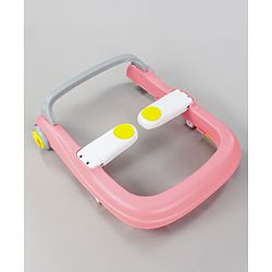 Babyhug Zest Musical Baby Walker With Adjustable Height  Toy Bar & Anti Fall Protection- Pink & White