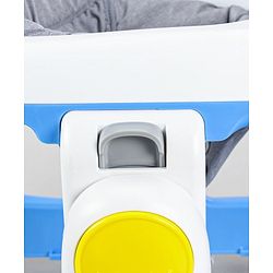 Babyhug Zest Musical Baby Walker With Adjustable Height Toy Bar & Anti Fall Protection- Light Blue & White| Rear Wheels with Speed Control| Removable Toy Tray| Adjustable Cushion Seat| BIS Certified